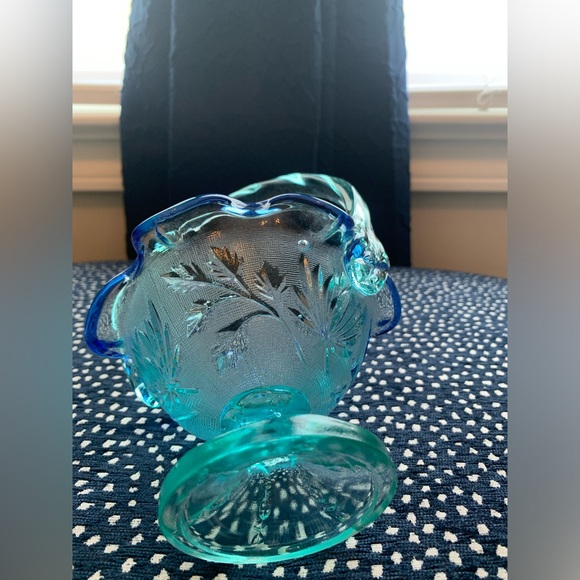 Fenton turquoise basket with blue rim - Picture 6 of 10